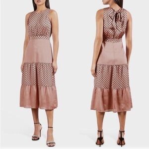 Ted Baker London Izziie Mix Polka
Dot Midi Dress Dusty Pink US 6